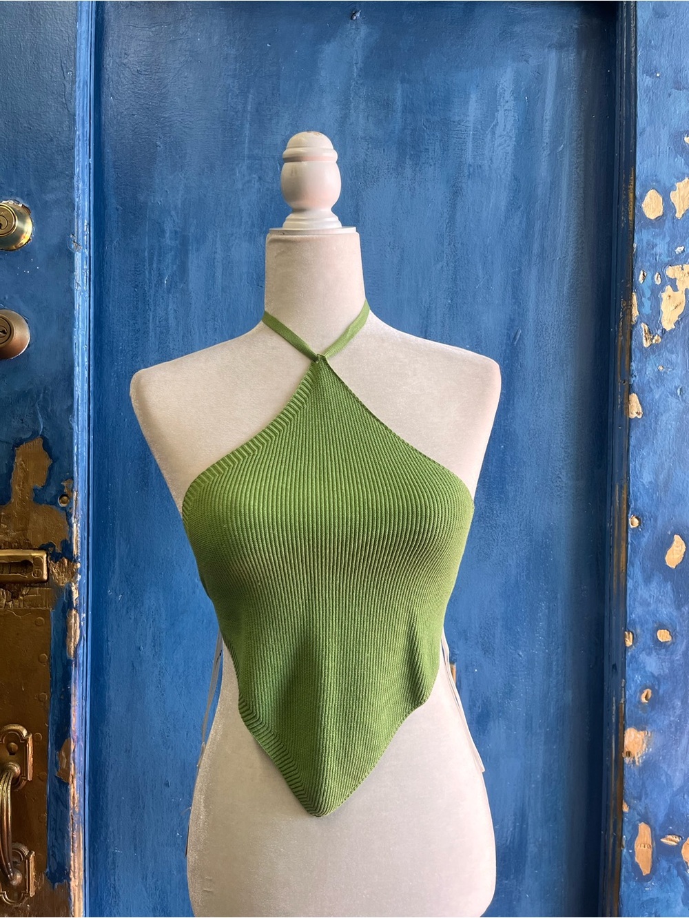 Hera Collection Lime Green Ribbed Knit Top